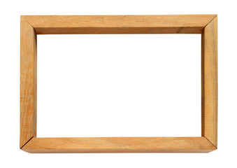 Wooden photo frame isolated on white background