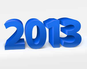 New year 2013 shiny 3d blue