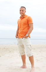 Portrait of man posing on the beach