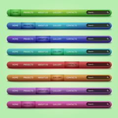Set of 8 navigation bars for your website