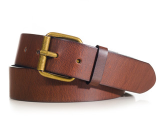 brown leather belt