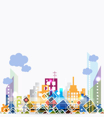 City Landscape abstract real estate vector background