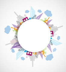 City Landscape rounded abstract real estate background