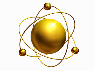 nuclear symbol in gold
