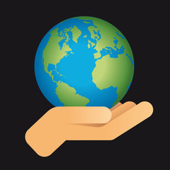 Hand mit Erdkugel