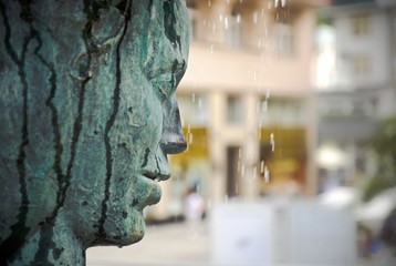 Crying fountain with termal water in Karlovy Vary