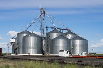 Metal grain storage silo facility © zigzagmtart