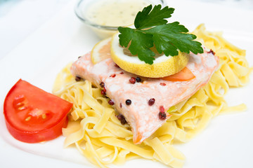 pasta and smoked salmon