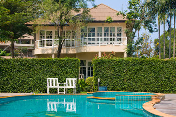 Luxurious swimming pool, Thailand.