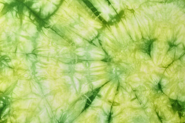 Tie and dye in green and yellow  hues