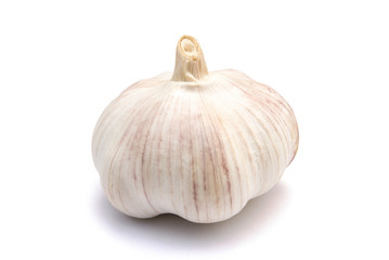 garlic on white with clipping path