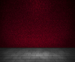 Red Mosaic Wall Interior