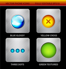Glossy circles mobile app icons