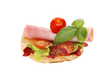 Open sandwich isolated