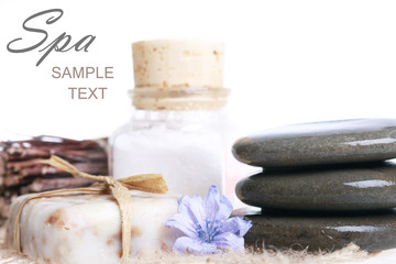 accessories for the spa on a white background