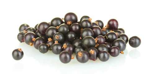 Fresh black currant isolated on white