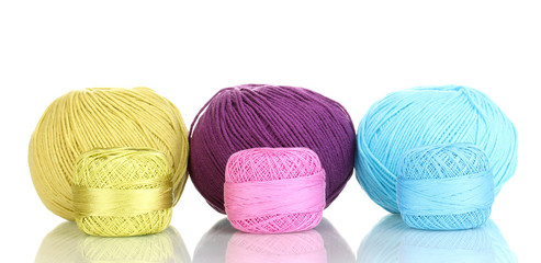 Knitting yarn isolated on white