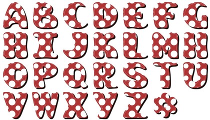 polka dot fabric scrapbook alphabet