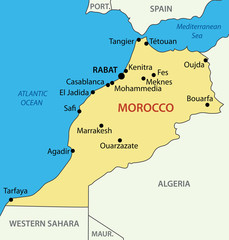 Kingdom of Morocco - vector map - obrazy, fototapety, plakaty