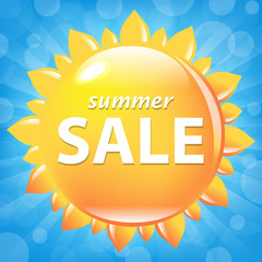 Summer Sale Poster With Sun