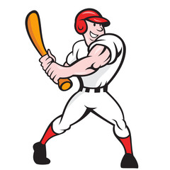 Baseball Player Batting Cartoon