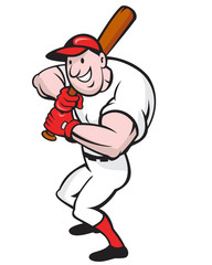 Baseball Player Batting Cartoon