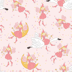 Obraz premium Seamless pattern wit fairy