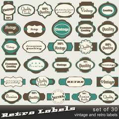 Set of 30 vintage premium and high quality labels