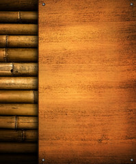 wood board with bamboo
