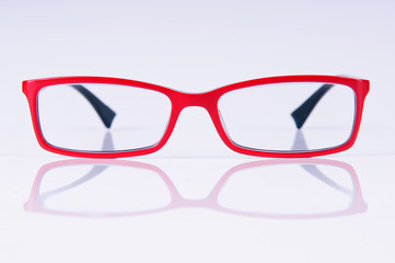 reading red glasses