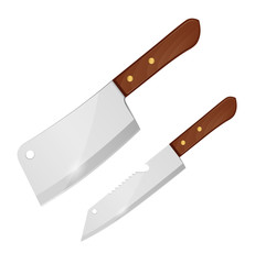 Big knife and small knife, vector illustration