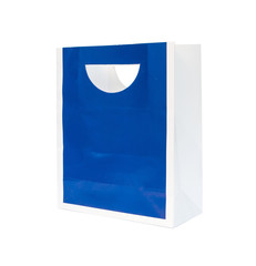 Bule paper shopping bag, Isolated, Shopping concept