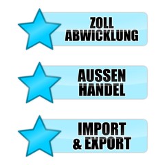 Obraz premium button stern zoll aussenhandel texte I