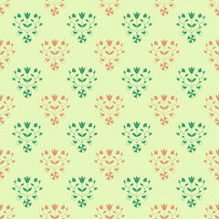 Seamless ornamental damask pattern