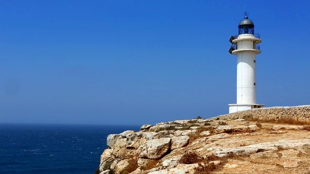 Barbaria cape Formentera lighthouse  with mediterranean