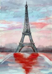 Photo sur Plexiglas Illustration Paris Romance de Paris