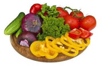 Group of vegetables on cutting board
