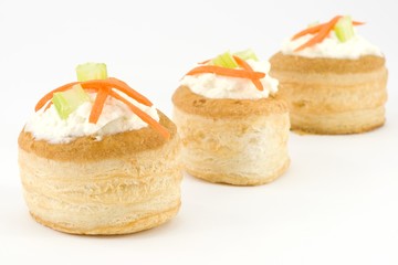 vol au vent with ricotta cheese and vegetables
