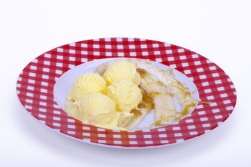 gelato alla crema con caramello su base di banana