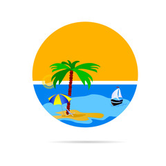 Fototapeta na wymiar plaża wektor ikona ilustracja