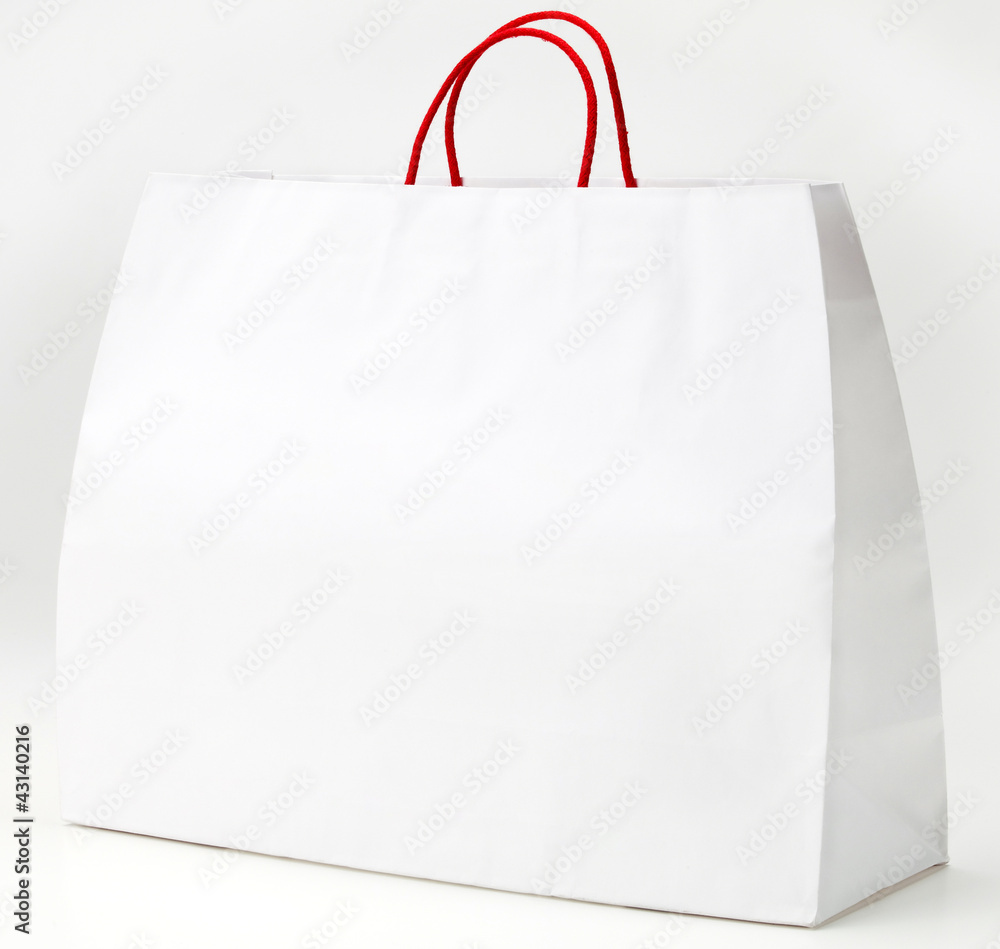 Wall mural White shopping bag.