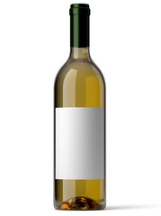 Bouteille de vin blanc sur fond blanc 2