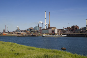 Industry with smoking chimneys