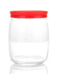bright empty jar isolated on white