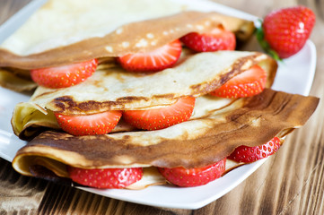 Pancake with strawberry