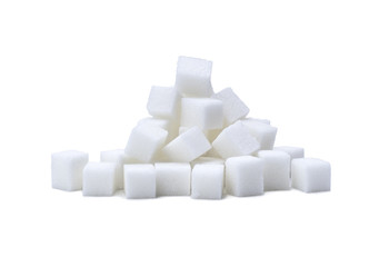 Fototapeta pile of refined white sugar cubes obraz