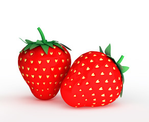  Strawberry with seeds in the form of hearts