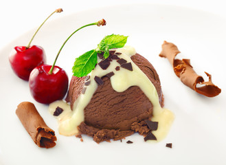 Delicious rich chocolate icecream dessert