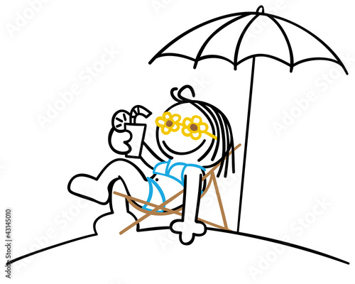 figur frau beim sonnenbaden Liegestuhl mit sonnenschirm comic
figur frau beim sonnenbaden