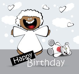 Happy Birthday Card angel bear